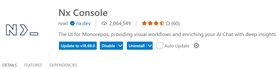 nx console plugin vs code