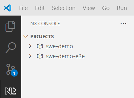 nx console projects
