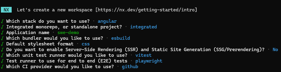 nx workspace initiation